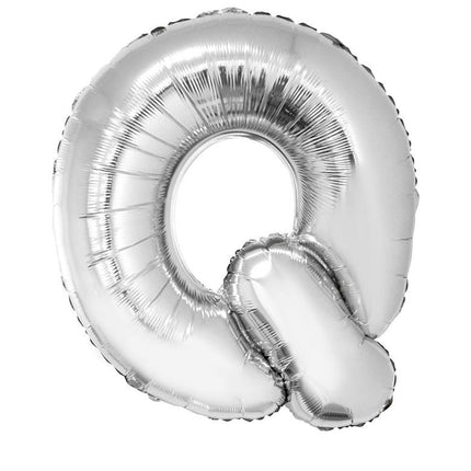 Feestbazaar Folieballon Zilver Letter 'Q' Groot