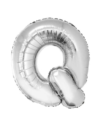 Feestbazaar Folieballon Zilver Letter 'Q' Groot