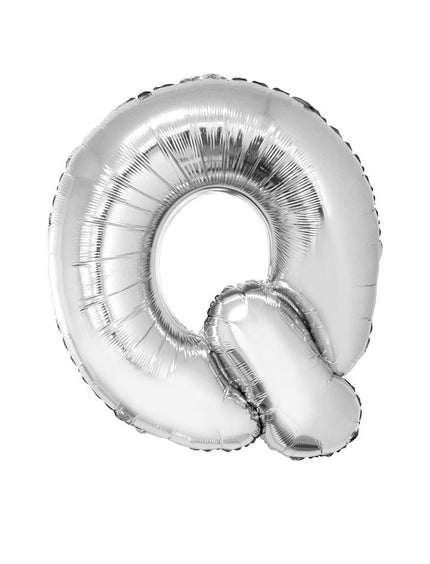 Feestbazaar Folieballon Zilver Letter 'Q' Groot