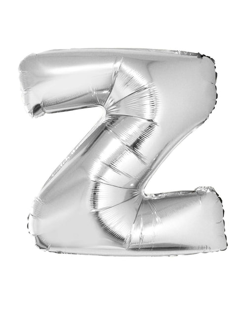 Feestbazaar Folieballon Zilver Letter 'Z' groot