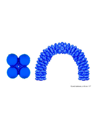 Feestbazaar Folieballonnen Ballonnenboog Blauw Rond - 10 Stuks