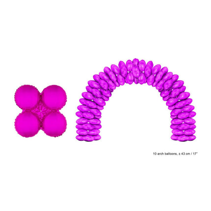 Feestbazaar Folieballonnen Ballonnenboog Fuchsia Rond - 10 Stuks