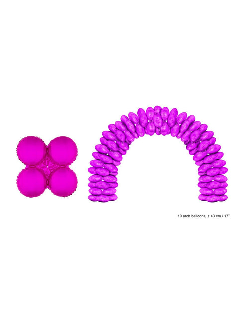 Feestbazaar Folieballonnen Ballonnenboog Fuchsia Rond - 10 Stuks