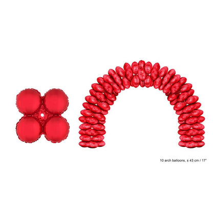 Feestbazaar Folieballonnen Ballonnenboog Rood Rond - 10 Stuks