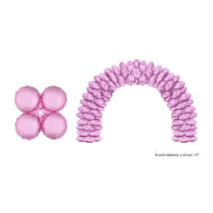 Feestbazaar Folieballonnen Ballonnenboog Roze Rond - 10 Stuks