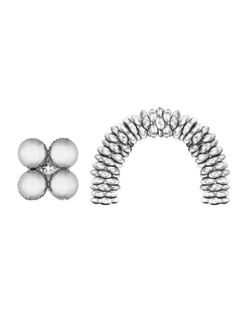 Feestbazaar Folieballonnen Ballonnenboog Zilver Rond - 10 Stuks