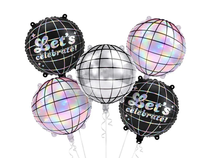 Feestbazaar Folieballonnen Disco Party – Let's Celebrate (5st)