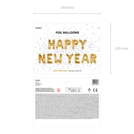 Feestbazaar Folieballonnen Happy New Year Goud