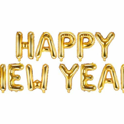 Feestbazaar Folieballonnen Happy New Year Goud