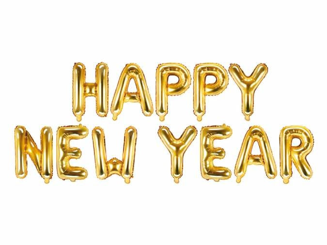 Feestbazaar Folieballonnen Happy New Year Goud