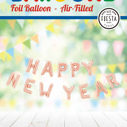 Feestbazaar Folieballonnen Happy New Year Rose Goud (41cm)