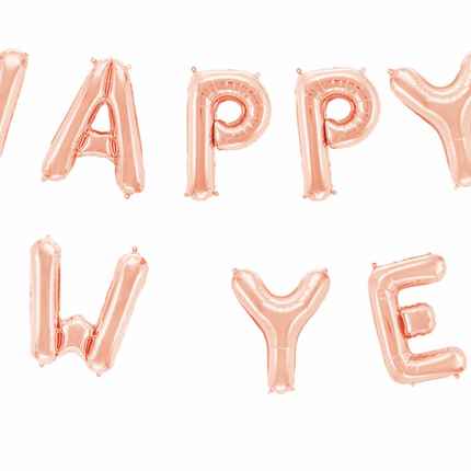 Feestbazaar Folieballonnen Happy New Year Rose Goud (41cm)