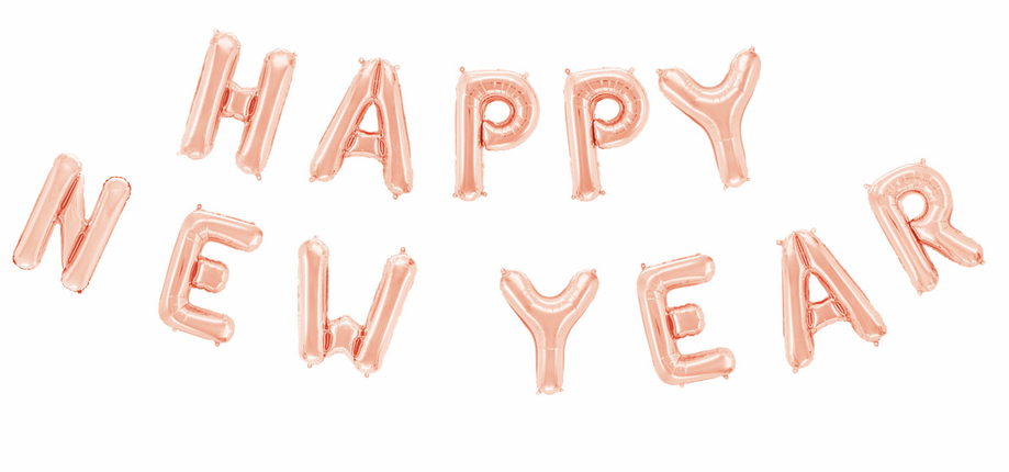 Feestbazaar Folieballonnen Happy New Year Rose Goud (41cm)