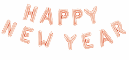 Feestbazaar Folieballonnen Happy New Year Rose Goud (41cm)