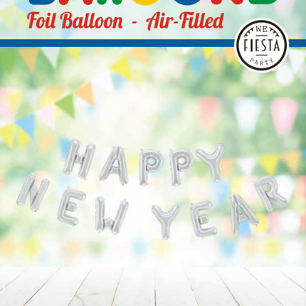Feestbazaar Folieballonnen Happy New Year Zilver (41cm)