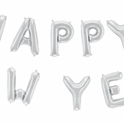 Feestbazaar Folieballonnen Happy New Year Zilver (41cm)
