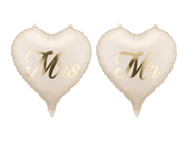 Feestbazaar Folieballonnen Hart Elegant Mr En Mrs (45cm)