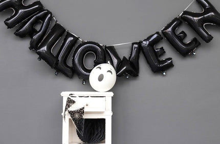 Feestbazaar Folieballonnen Letter Halloween Zwart
