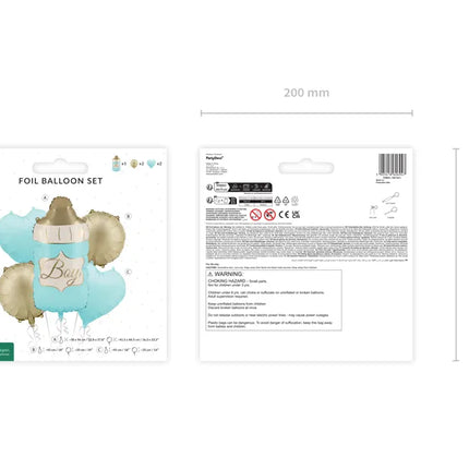 Feestbazaar Folieballonnen Set Babyfles Boy Blauw & Goud