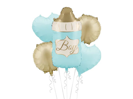 Feestbazaar Folieballonnen Set Babyfles Boy Blauw & Goud
