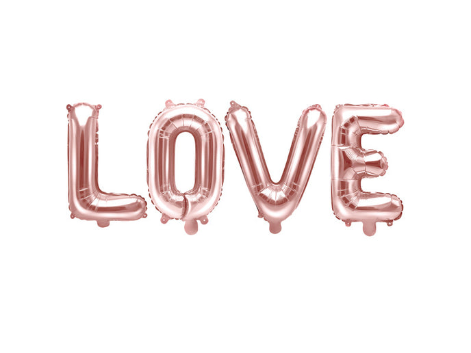 Feestbazaar Folieballonnen Set 'Love' Roségoud (140x35cm)