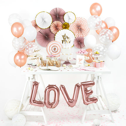 Feestbazaar Folieballonnen Set 'Love' Roségoud (140x35cm)