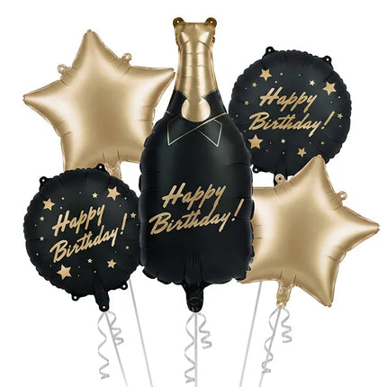 Feestbazaar Folieballonnenset Fles Happy Birthday