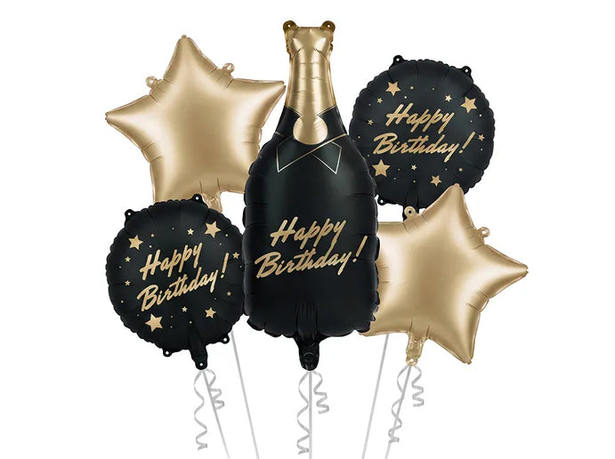 Feestbazaar Folieballonnenset Fles Happy Birthday