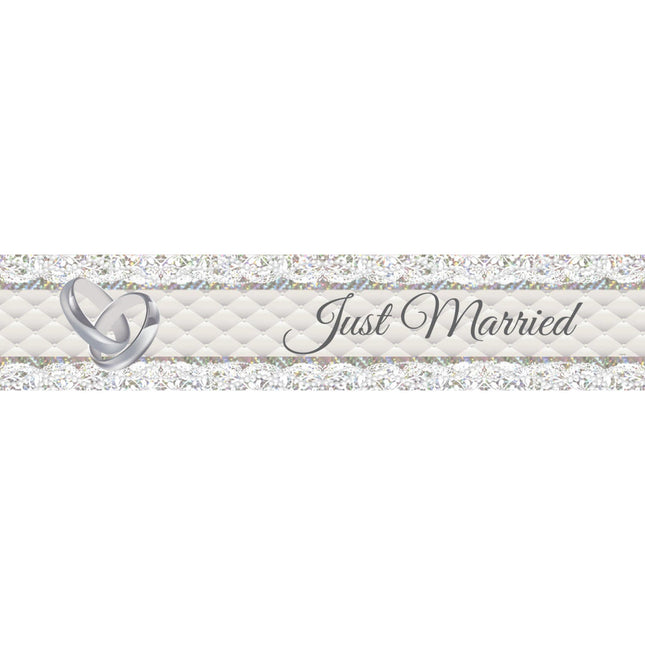 Feestbazaar Foliebanner Just Married - 2,5m