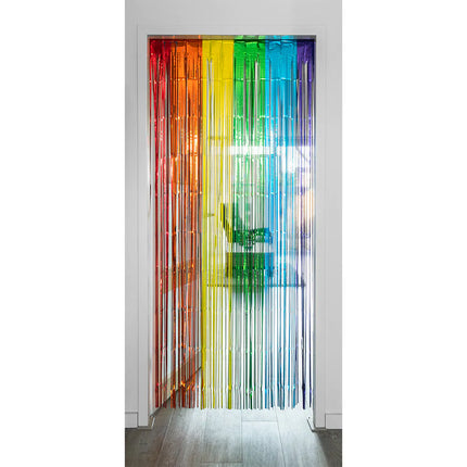 Feestbazaar Foliegordijn Metallic regenboog