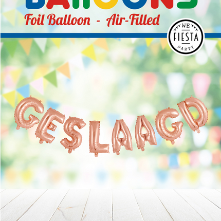 Feestbazaar Folieletters Geslaagd Rose Goud
