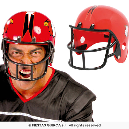 Feestbazaar Footballer Helm Rood