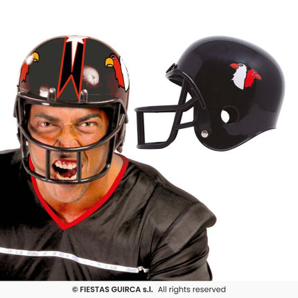 Feestbazaar Footballer Helm Zwart