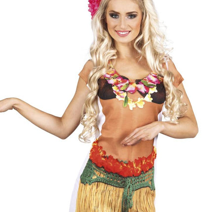 Feestbazaar Foto Realistisch shirt Hawaiiaanse dame