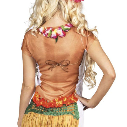 Feestbazaar Foto Realistisch shirt Hawaiiaanse dame