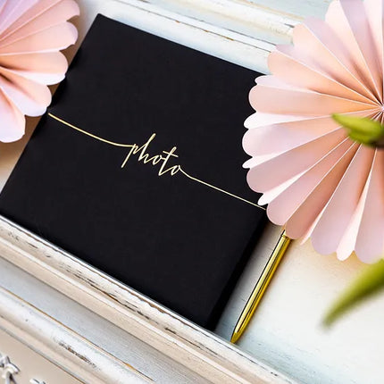 Feestbazaar Fotoalbum Zwart met Gouden letters (24x18,5cm)