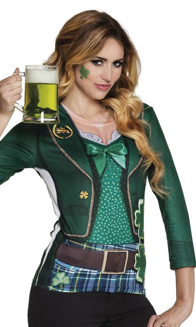 Feestbazaar Fotorealistisch Shirt Dames St. Patricksday