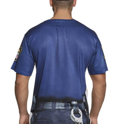 Feestbazaar Fotorealistisch shirt Politieagent man