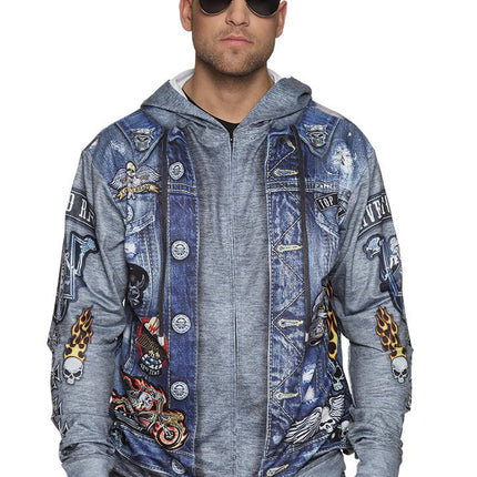 Feestbazaar Fotorealistische hoodie biker