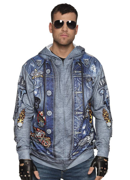 Feestbazaar Fotorealistische hoodie biker