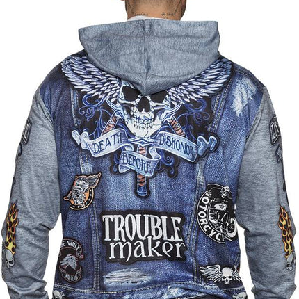 Feestbazaar Fotorealistische hoodie biker