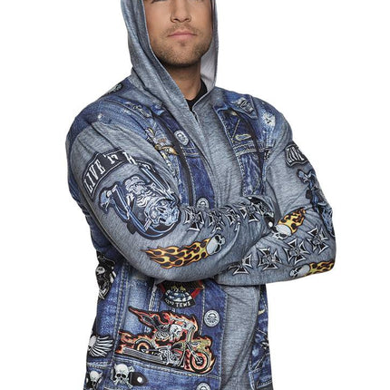 Feestbazaar Fotorealistische hoodie biker