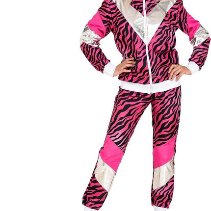 Feestbazaar Fout 80's Trainingspak Tijger Roze Unisex