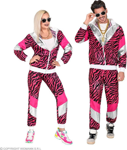 Feestbazaar Fout 80's Trainingspak Tijger Roze Unisex