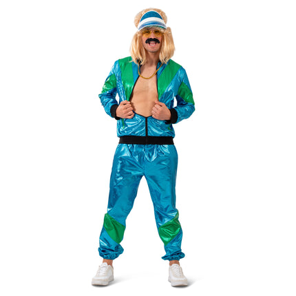 Feestbazaar Fout Trainingspak Dylano Blauw Pailletten Heren
