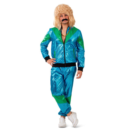 Feestbazaar Fout Trainingspak Dylano Blauw Pailletten Heren