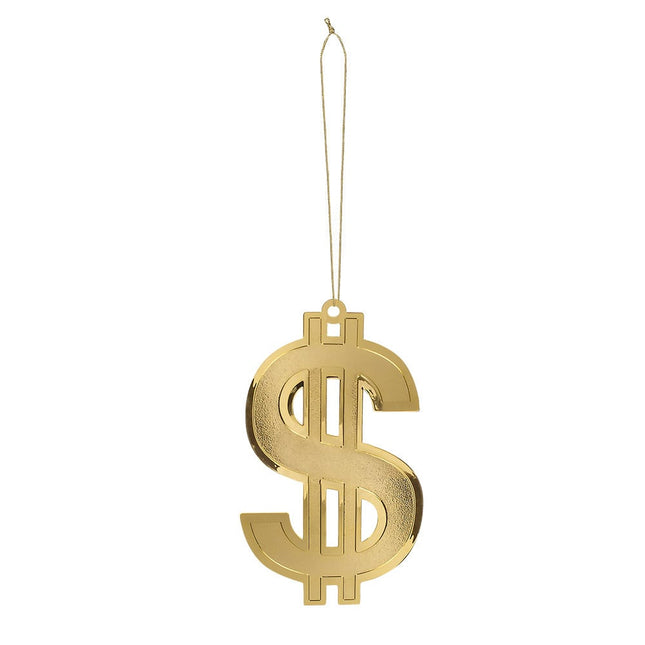 Feestbazaar Foute Dollar Ketting Goud XXL