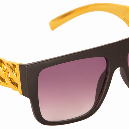 Feestbazaar Foute Gangster Bril Zwart/Goud