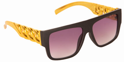 Feestbazaar Foute Gangster Bril Zwart/Goud