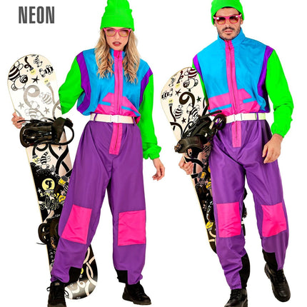 Feestbazaar Foute Neon Snowboard Ski Pak